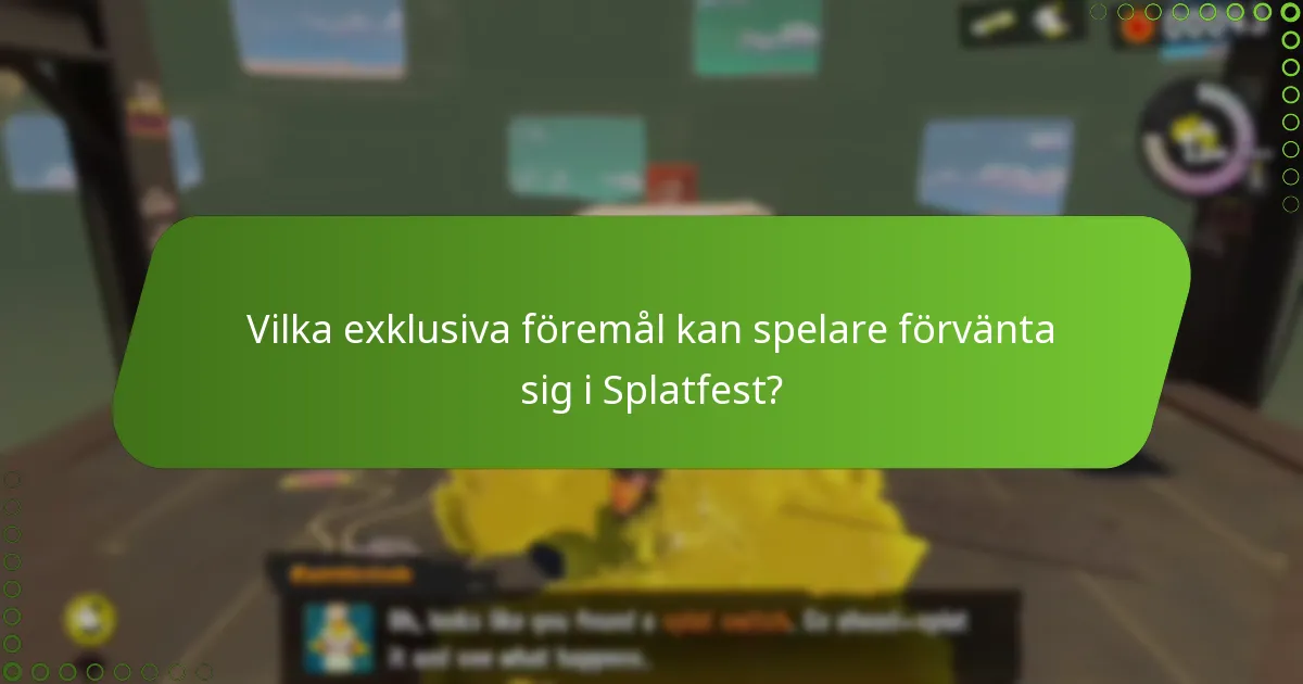 Vilka samlarobjekt finns tillgängliga under Splatfest?